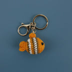 Unique Stingray Design Crochet Keychain Handmaking Knitted Fish Keyrings Cute Marine Series Knitting Keyrings Custom Accessories