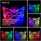 Acrylic LED Luminous Glasses Glow Party Glasses Neon Light Up Visor Eyeglasses DJ Bar Party Eyewear For Halloween Christmas
