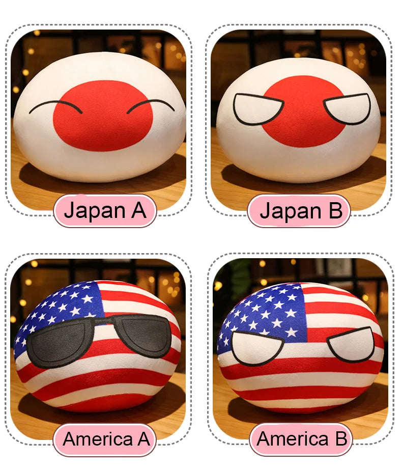 Wholesale Hot 10/30/40cm Polandball Country Ball Toy Plush Pendant Doll Countryball Ussr Usa France Russia Uk Japan Germanyitaly