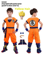Boys Girls Halloween Son Goku Cosplay Costumes For Kids Outfit Bodysuit Men Krillin Training Clothes Saiyan Outfits Wig Dress Up
