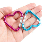 10PCS Carabiner Keychain Clip Heart-shaped Aluminum Small Carabiners Tactical Clips Outdoor Tools Water Bottle Keyring HWXGJ04