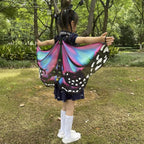 Kids Butterfly Wings Cape Girls Fairy Shawl Pixie Cloak Fancy Colorful Dress Costume Gift  Party & Holiday DIY Decorations