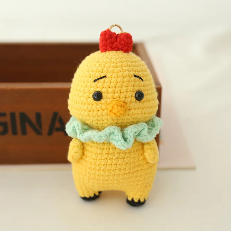 Cute Rabbit Doll Crochet Keyrings Handmaking Knitting Rabbit Keychains Cartoon Carrot Rabbit Keyrings Pendant Custom Accessories