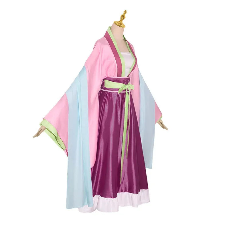 Maomao Cosplay Costume Wig Anime The Apothecary Mao Mao Plus Size Pink Dress Halloween Party for Women