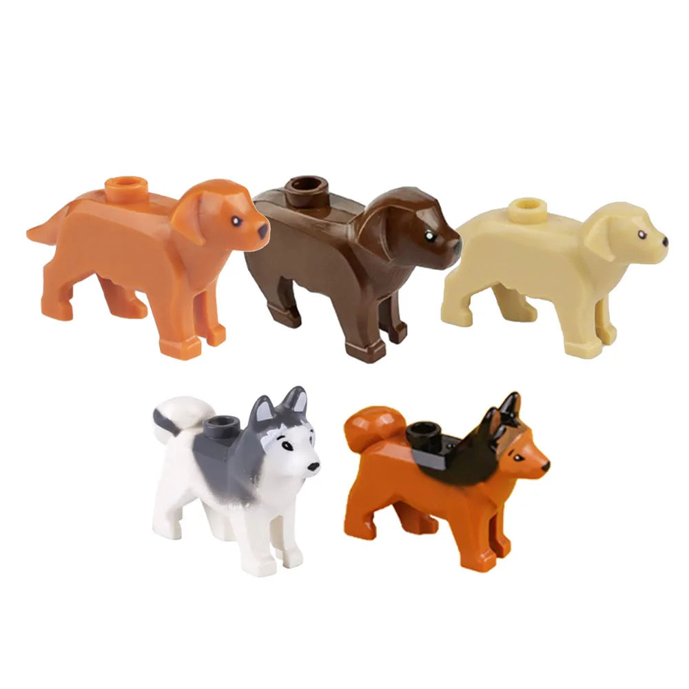 MOC Animal Scene Building Blocks Zoo Ducks Cat Dog Penguin Eagle Dove Wolf Bear Deer Shark Snake Mice Sheep DIY Toys Bricks K055