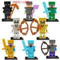 8pcs/lot Minecrafte Creeper Small Building Blocks EnderDragon DIY Steve Cube Skeleton Horse Figures Mini Building Block For Kids