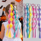 6pcs Kids Ponytail Hair Extensions Rainbow Color Hairpieces with for Kids Girls - Great for Gifts, Holidays