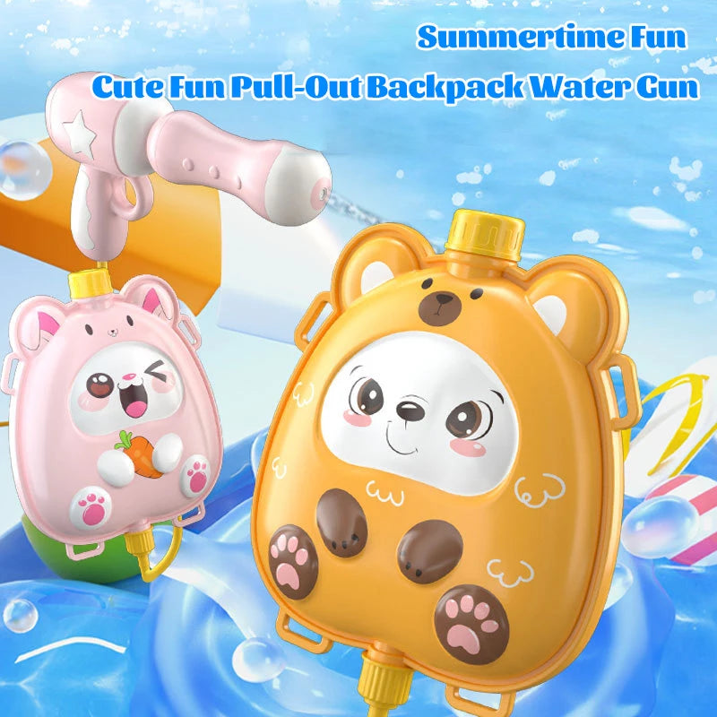 Cartoon Water Guns Toy Summer Kids Outdoor Beach Backpack Water Guns Toy Children's Interaction Water Fight Game Toys Water Guns