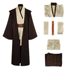 Obi Wan Kenobi Jedi Cosplay Costume Adult Unisex Coat Friar Uniform Robe Full Set Accessories Halloween Carnival Outfits