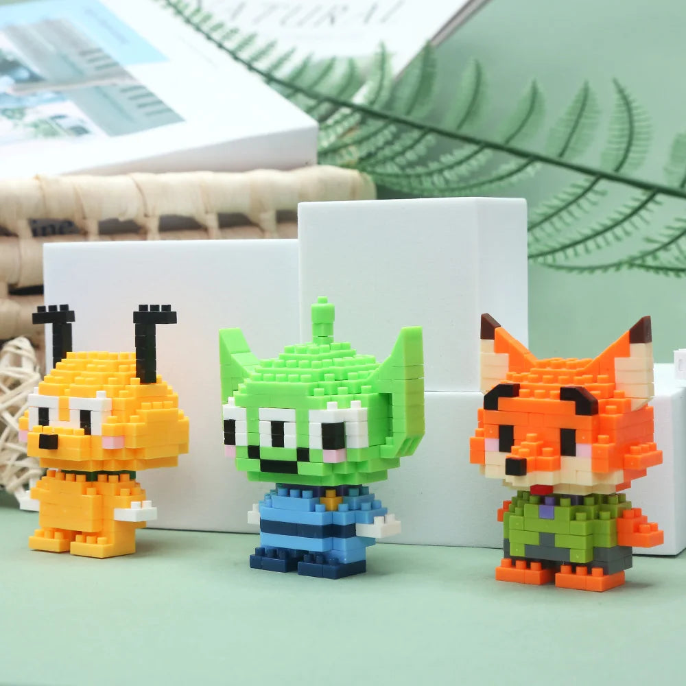 Disney Stitch Building Blocks Anime Kawaii Cartoon mini Action Children's Figures Blocks Bricks Assemble DIY Toys Gift for Kids