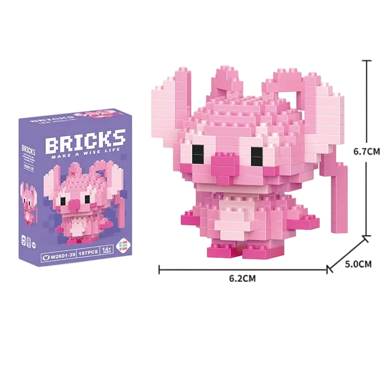 Cartoon Character Building Blocks Set - LiLo Stitch Winnie the Pooh Alien Tigger Toy Creative Gift Model Kit