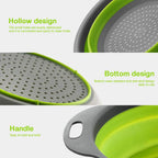 Silicone Vegetable and Fruit Cleaning and Drainage Basket  Cleaning Basket 1PCS Folding Water Filter Net Kitchen Gadgets