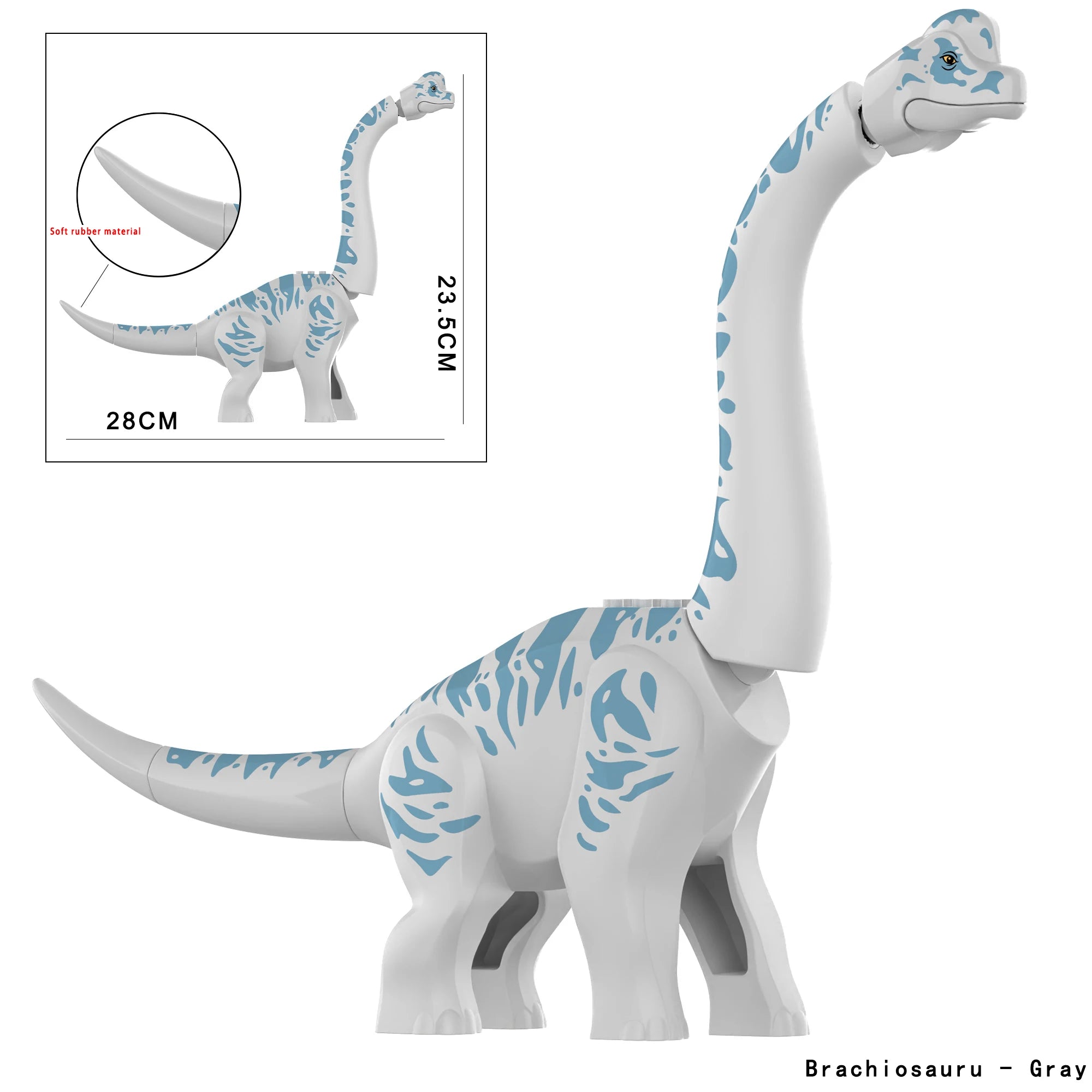 Jurassic Large Spinosaurus Dinosaur World Building Block Figure Movable Joint Prehistoric Animal Model Educational Assemble Toy