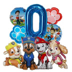 9pcs Cartoon Paw Patrol Dog Chase Balloon Birthday Decoration Number Aluminum Balloons Set Kids Party Supplies Gift Favor Decor