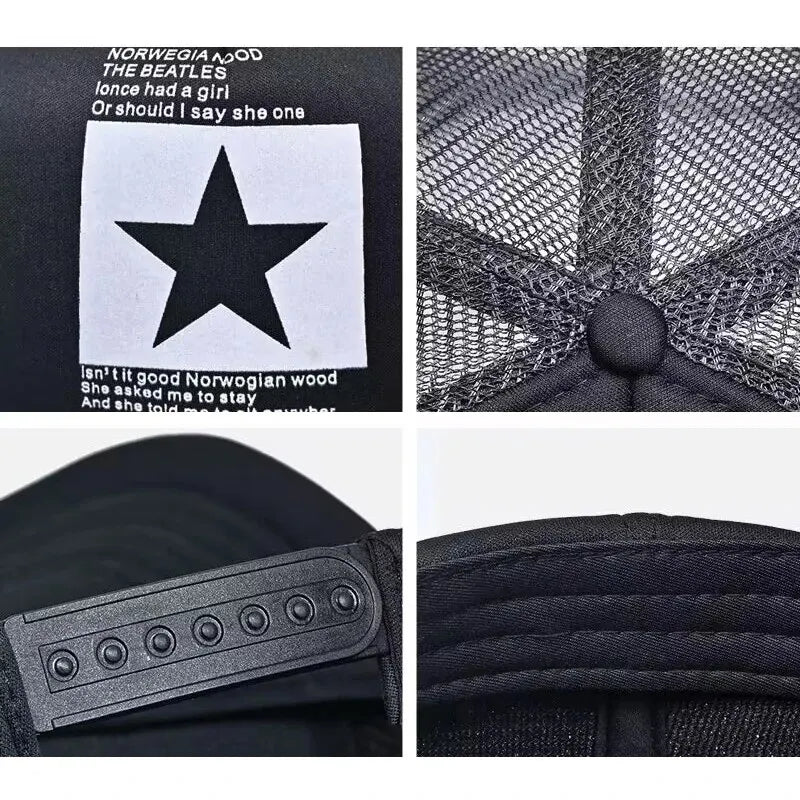 Fashion Mesh Snapback Baseball Cap for Casual Outdoor Comfort