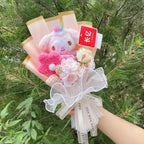 Cartoon My Melody Kuromi Cinnamoroll Kt Cat Plush Doll Creative Flower Bouquet Valentine Christmas Graduation Birthday Gift