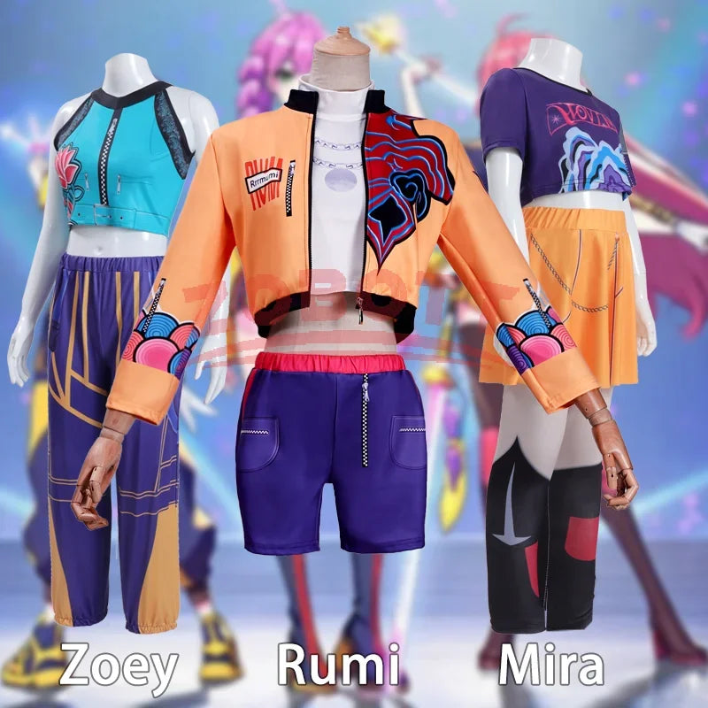 Girls Zoey Cosplay Girl Group Rumi Kids Costume Mira Outfit Favorite Stage Performance Clothes Halloween Animated Movie Dress Up