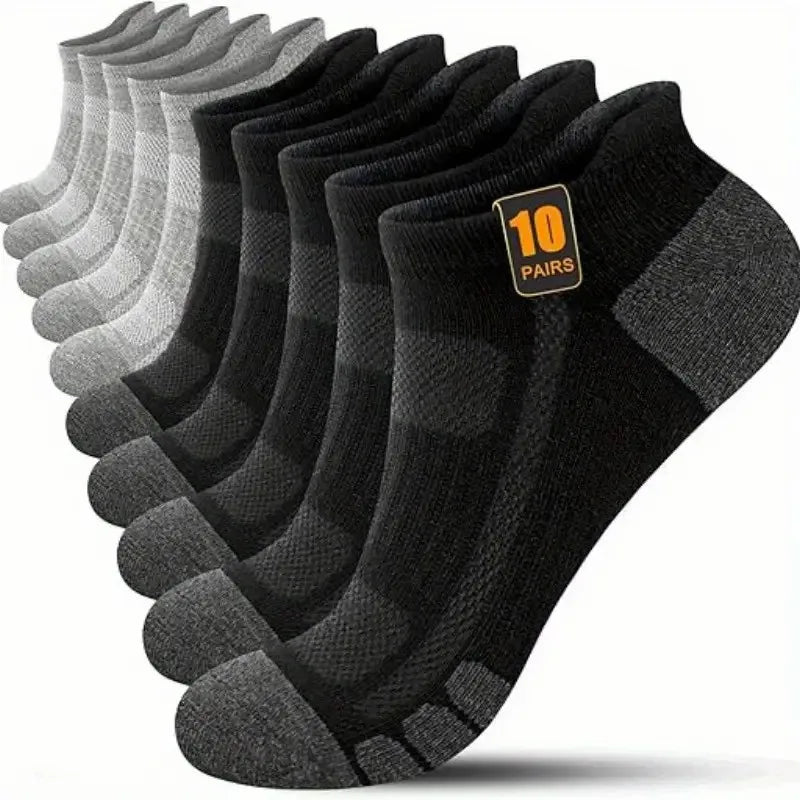 10/30 Pairs Men Women Low Cut Sports Socks Reinforced Wear-Resistant Sweat Absorbing, Breathable Mesh All Season Casual Socks