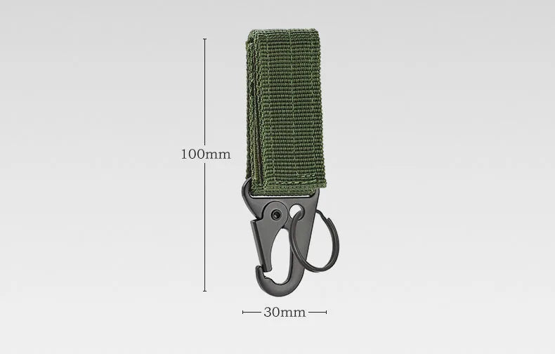 2/5 PCS.Tactical Hanging Buckle Molle Nylon Webbing Carabiner Belt Triangle Keychain for Outdoor Climbing Camping Tool Accessory