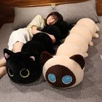 50/80/130CM Creative Cat Caterpillar Plush Toys Stuffed Soft Animal Long Pillow Funny Bed Cushion for Children Gift
