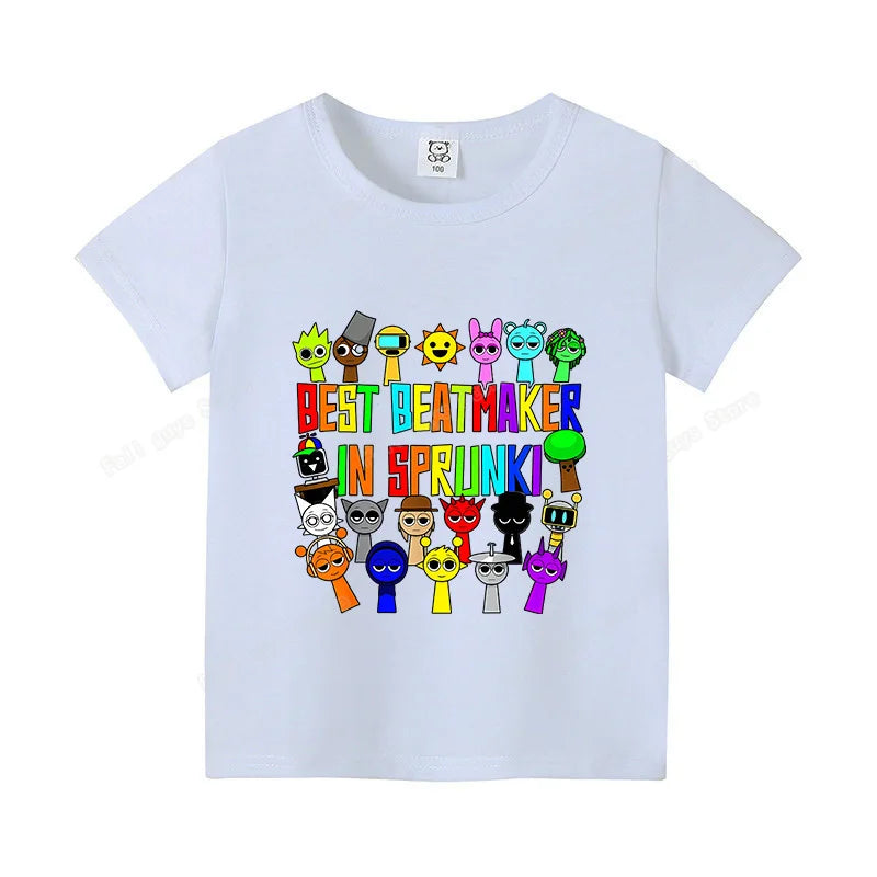 Sprunkis T-shirts Cartoon Oren Wenda Outdoor Clothes Short Sleeve Summer Cute Base Top Funny Birthday Gift