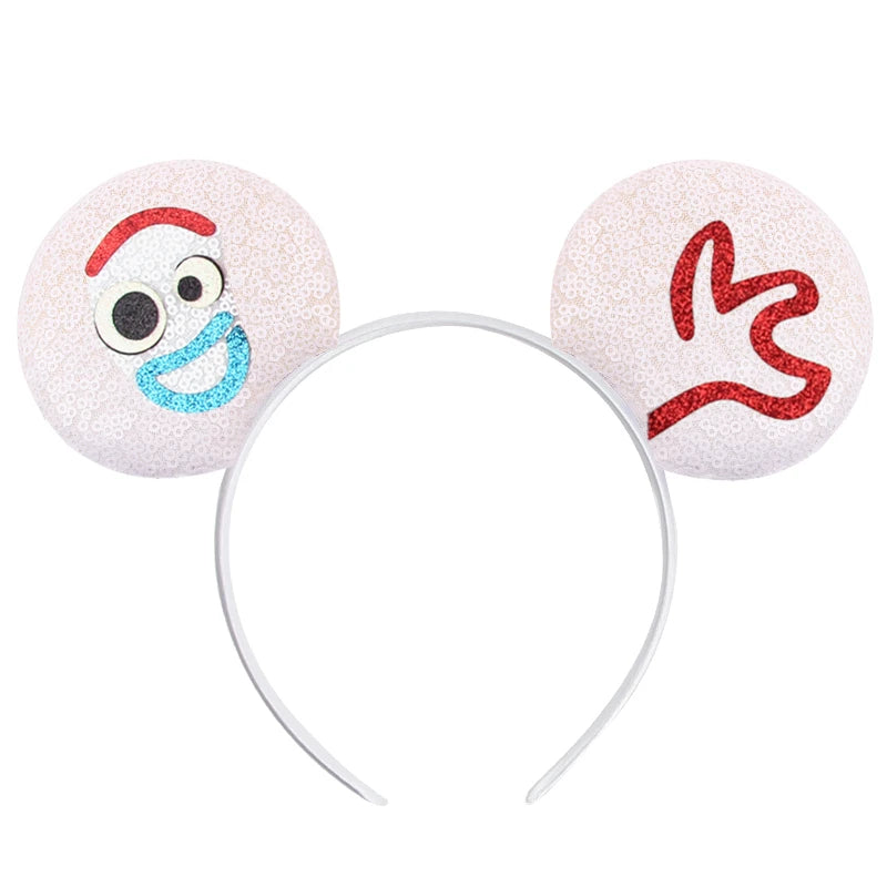 2026 Festival Party Cosplay Mouse Ears Headband 3.3" Ears Glitter Hairband For Boys Girls DIY Cartoon Hair Accessories