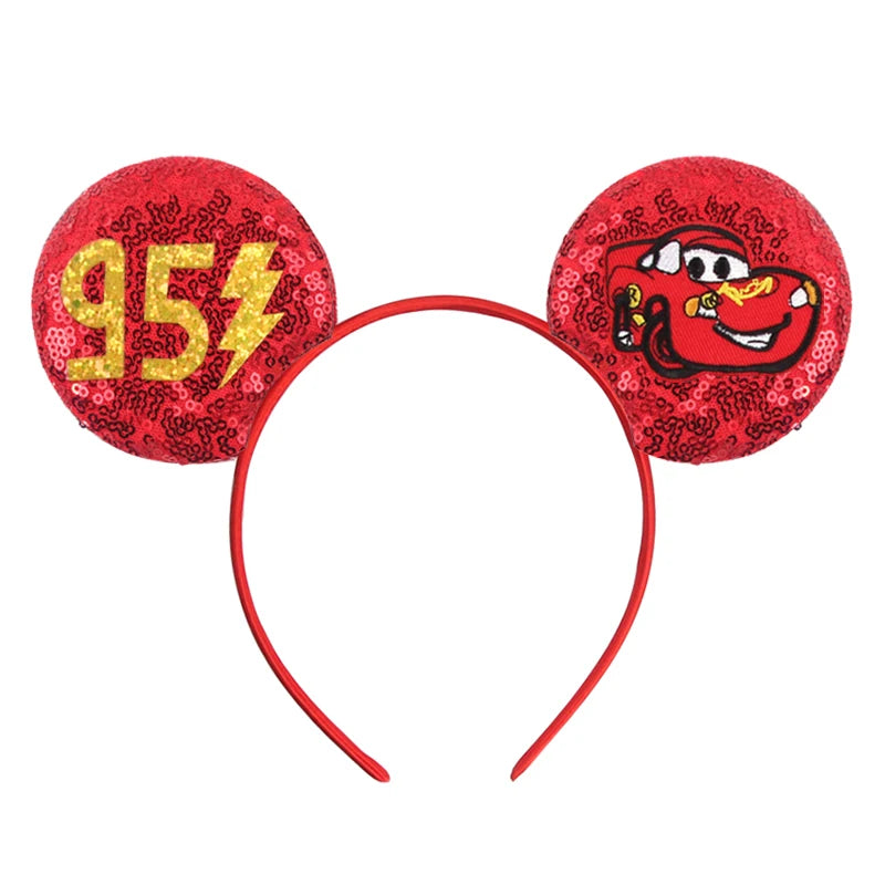 2026 Festival Party Cosplay Mouse Ears Headband 3.3" Ears Glitter Hairband For Boys Girls DIY Cartoon Hair Accessories