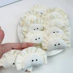 1/5pcs Soft Plush Dumpling Keychains Stuffed Cartoon Cute Creative Pendant Key Ring Food Bag Decorations Girls Backpack Charm