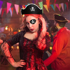 5/10/20pcs Pirate Eye Patches Skeleton Eye Mask Felt One Eye Skeleton Captain Eye Patches for Halloween Pirate Theme Party Decor