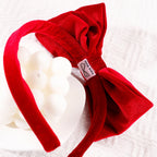 Solid Velvet Bow Headband For Girls Sweet Double-Layer Large Bownot Adjustable Hair Hoop Children Women Headwear Accessories