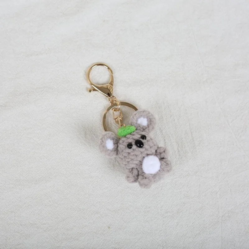 Mini Animal Doll Series Crochet Keychain Knitted Small Rabbit Doll Keyrings Mini Puppy Cute Keychain Wholesale Custom Accessory