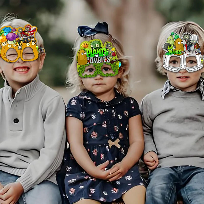 Plants vs. Zombies themed party decoration creativity, funny photography props, paper glasses set