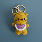 Funny Sheep Doll Crochet Keychains Custom Crochet Cartoon Animal Doll Series Keyring Knitting Bee Doll Cute Keychain Wholesale