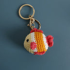 Funny Shrimp Doll Crochet Keychain Handmaking Clown Fish Knitting Keyrings Cute Shrimp Keyrings Bag Pendant Custom Accessories