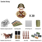 40/set World War II military building blocks National army soldier Character weapon assembly building block Children's toy gifts