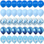 40Pieces Blue Set Balloons Metal Latex Confetti Balloon Wedding Valentine's Day Globos Baby Shower Birthday Party Decorations