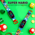 Mario Bros Digital Watch for Kids Waterproof Sport Wristband Luigi Princess Peach Yoshi Bowser Action Figures Children
