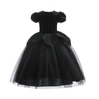 Halloween Costume For Kids Black Witch Dress Luxury Lace Sequin Evil Role Playing Costume Maleficent Dress Up Outfit Ghost Bride