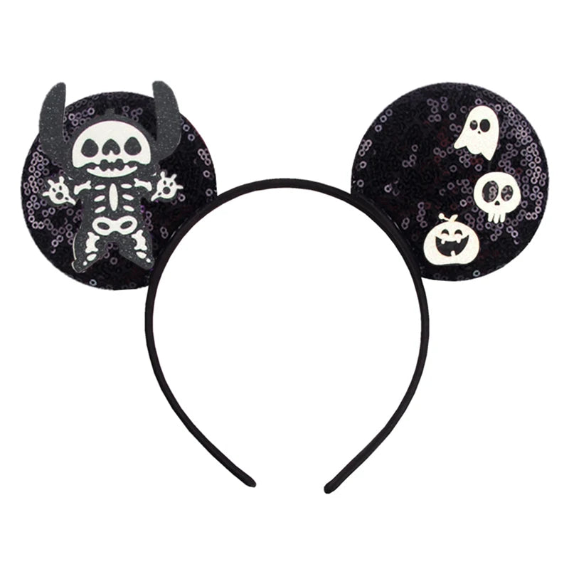 2026 Festival Party Cosplay Mouse Ears Headband 3.3" Ears Glitter Hairband For Boys Girls DIY Cartoon Hair Accessories