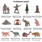 Oenux Montessori Miniature Lion Shark Horse Dinosaur Animals Model Set Action Figures Figurine Zoo Cute Education Kids Toy Gift
