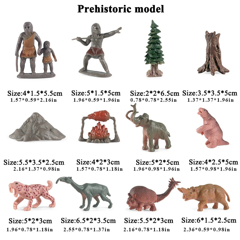Oenux Montessori Miniature Lion Shark Horse Dinosaur Animals Model Set Action Figures Figurine Zoo Cute Education Kids Toy Gift