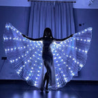 LED Isis Wings Glowing Wings Belly Dance Dress Butterfly Wings Halloween Christmas Party Stage Performance rod for Single Sale