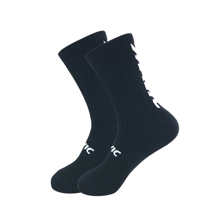 5 Pairs Cycling Socks Men Letter Breathable Bicycle Sport Running Socks Mid Tube Compression Outdoor Racing MTB Road Bike Socks