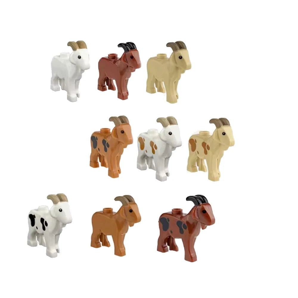 MOC Animal Scene Building Blocks Zoo Ducks Cat Dog Penguin Eagle Dove Wolf Bear Deer Shark Snake Mice Sheep DIY Toys Bricks K055