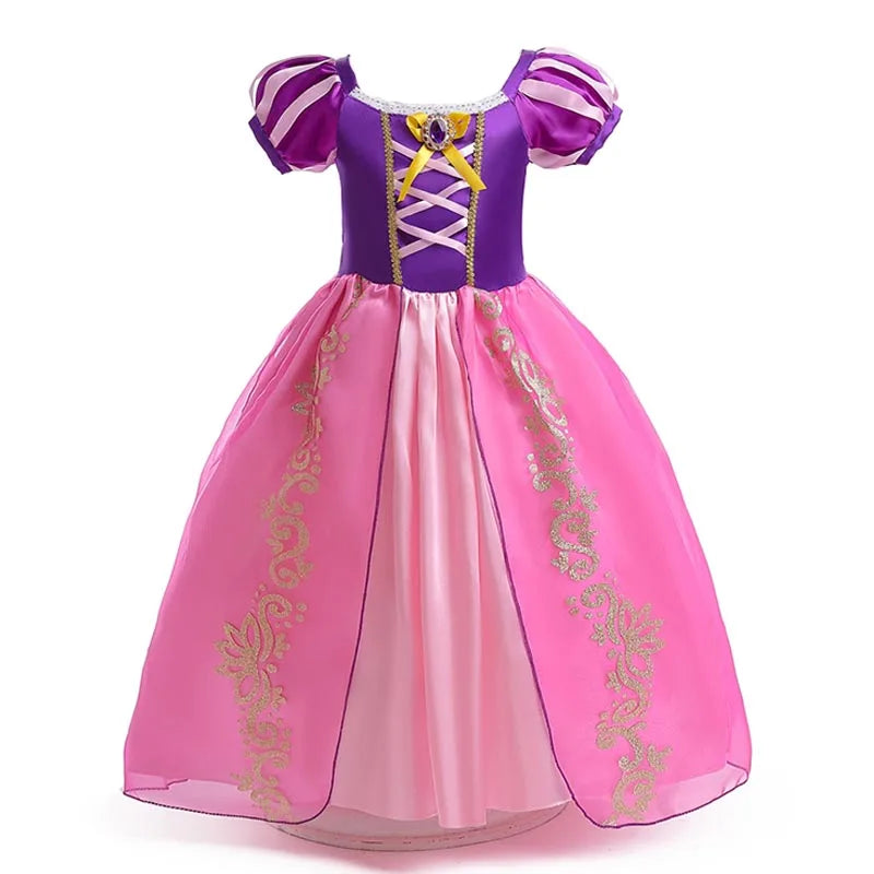 Girls Princess Dress Kids Disney Cosplay Cinderella Snow White Aurora Rapunzel Halloween Costume Children Birthday Party Dresses