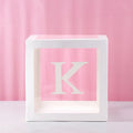 Transparent Letter Balloon Box Baby Shower Decorations Happy Birthday Wedding Decor 1st Birthday Party Supplies Balloon Box