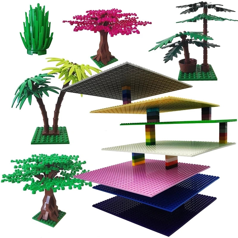 Moc Blocks Plants Garden  DIY Enlighten Building Blocks Block Bricks Compatible with Assembles Particles 10884 3741 30093 2417
