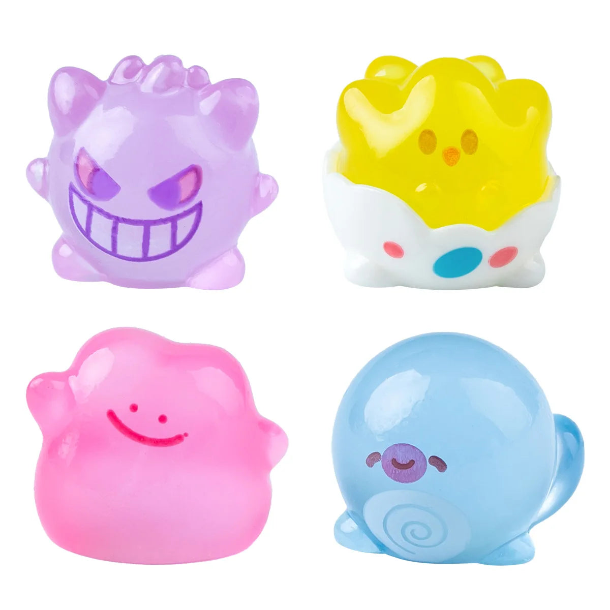 6PCS/SET Pokemon Pikachu Anime Figures Cute Gengar Bulbasaur Luminous Toys For Adult Kawaii Ornament Collection Charm Gift