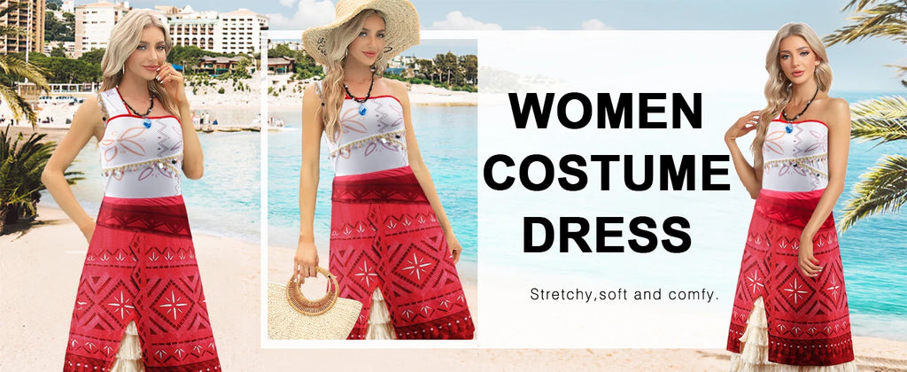 Women Movie Cosplay Moana Costume Tassel Skirt Outfits Ocean Adventure Princess Dress For Adult Girl Carnival Halloween Dress Up