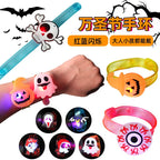 10/20PCS Cute Halloween Glowing Rings Glow Bracelet Christmas Ghost Pumpkin Snowman Child Kids Gift Halloween Party Decoration